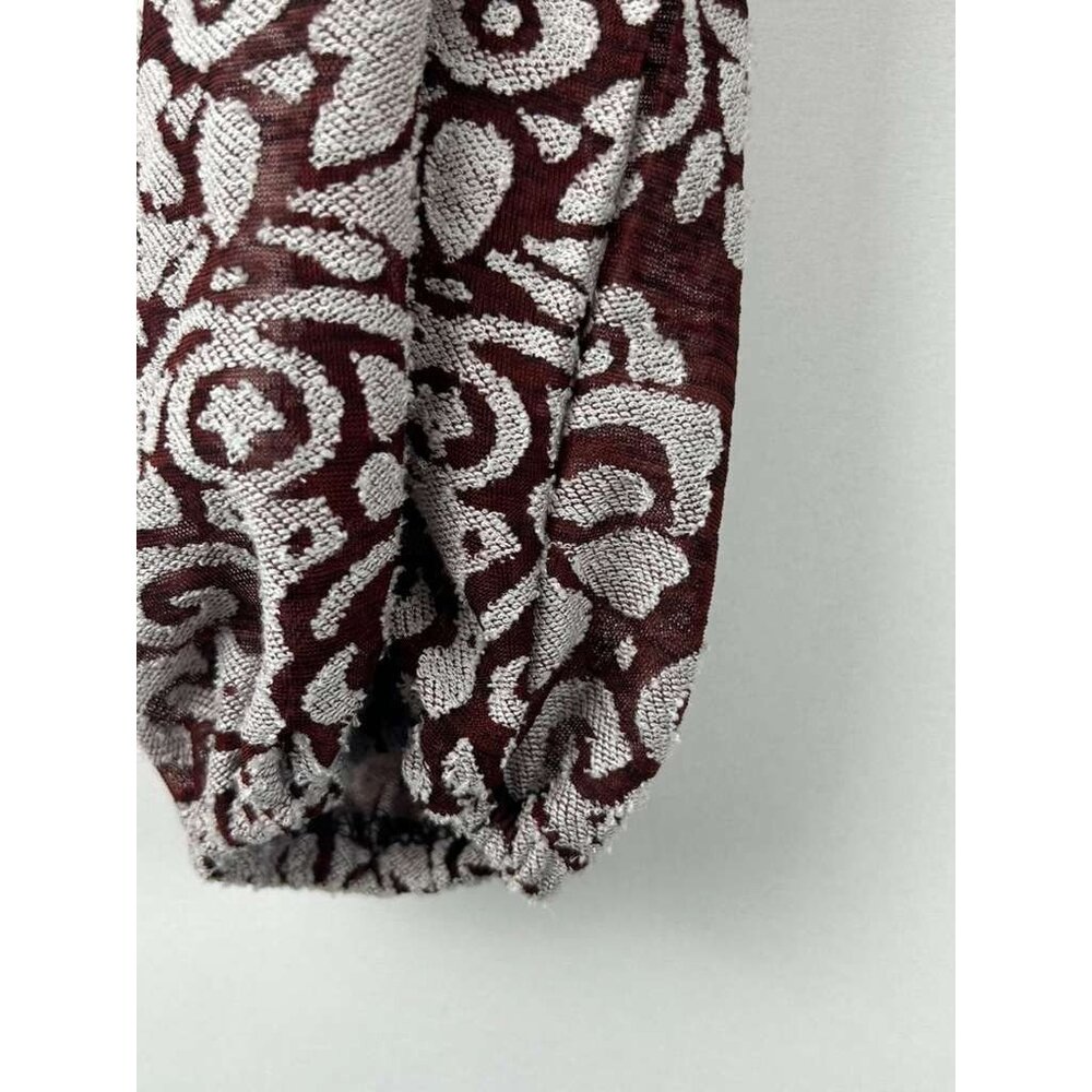 By Anthropologie Women's S Jacquard Cropped Long Sleeve Blouse - Picture 12 of 15